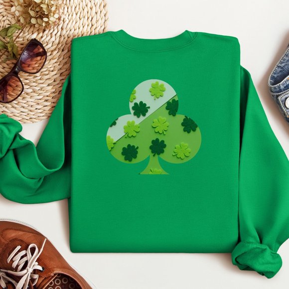 Irish Green Shamrock Sweatshirt for Saint Patrick Day Color Irish Green - Picture 4 of 8